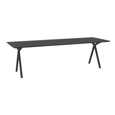 Studio HENK tafel Slim X-type Rechthoekig - zwart frame, zwarte beits