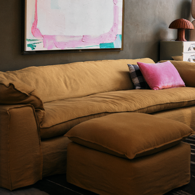 HKLIVING Hocker Nomad linnen