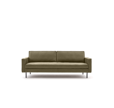 Loods 5 Design 3,5-zitsbank Slimm Leer Outside 3,5 Zits - 215 cm | PGC Sauvage Olive | Poten: Zwart