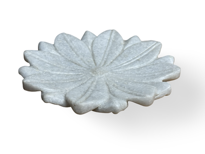 Lotus schaaltje wit marmer uniek