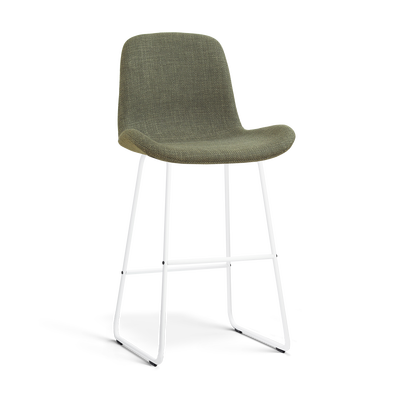 Barkruk Nino-Fé wit onderstel rib beige 75 cm