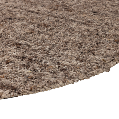 Efia vloerkleed rond wol bruin melange o200 cm