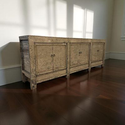 Dressoir 6 deur olijf/groen lak uniek