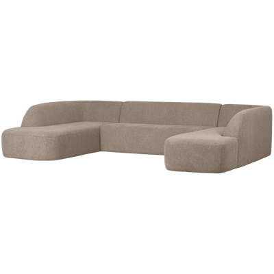Sloping u-vorm bank off white melange