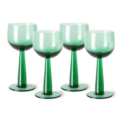 HKliving wijnglas the Emeralds hoog (set van 4)
