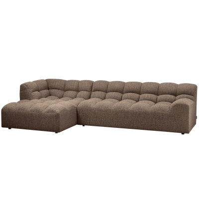 Allure chaise longue links geweven stof naturel melange