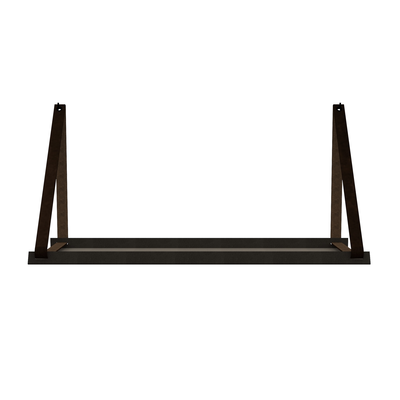 Stalen wandplank 98x20cm - incl. leren plankdragers