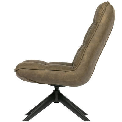 Jouke draaifauteuil chenille structuur roestbruin [fsc]