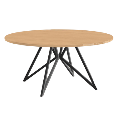 Studio HENK tafel Butterfly Rond QuadpodXL - zwart frame, hardwax light 3041
