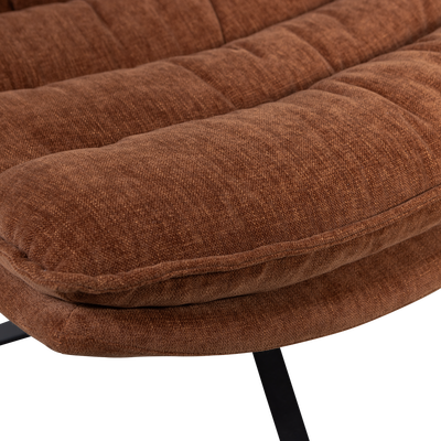 Kube draaifauteuil met hocker bruin