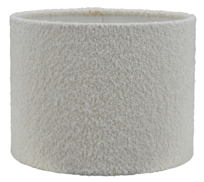 Lampenkap rond bouclé blanc