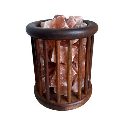 Tafellamp houten mand