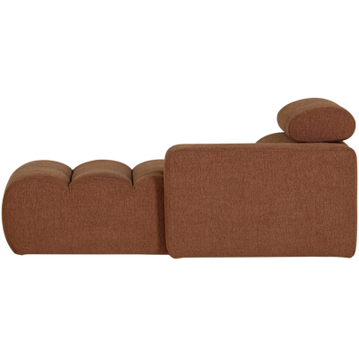 Novi chaise longue element arm rechts boucle karamelbruin