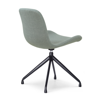 Draaibare eetkamerstoel Nola-Fé gestoffeerd - zwart onderstel