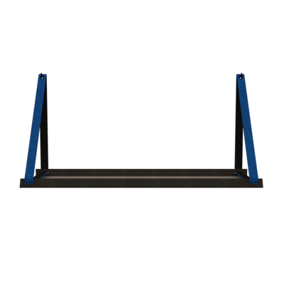 Stalen wandplank 70x20cm - incl. leren plankdragers