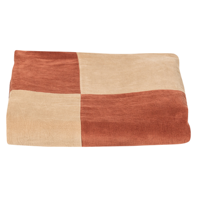Zena plaid 130x170 cm velvet roestbruin/beige