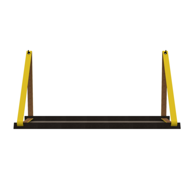 Stalen wandplank 70x20cm - incl. leren plankdragers