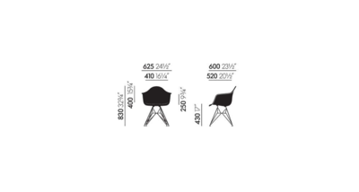Vitra stoel Eames DAR chroom onderstel