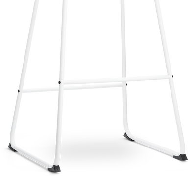 Barkruk Nino-Otis gestoffeerd wit onderstel met armleuningen (zithoogte 65 cm)