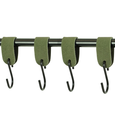 Leren S-haak hangers (set van 4)