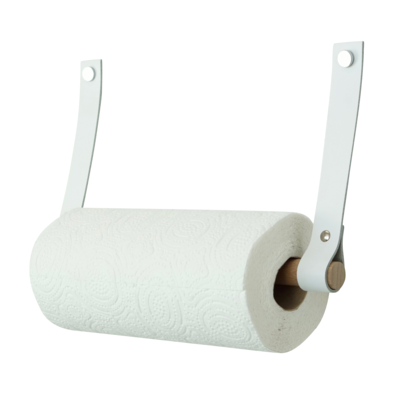 Leren keukenrolhouder (roldrager: rondhout)