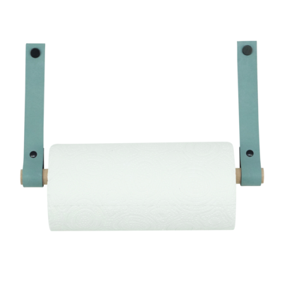 Leren keukenrolhouder (roldrager: rondhout)