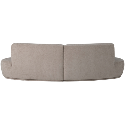 Batavier half ronde bank 4-zits velvet lichtbruin melange