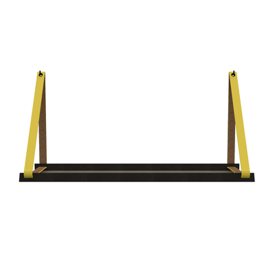 Stalen wandplank 98x20cm - incl. leren plankdragers