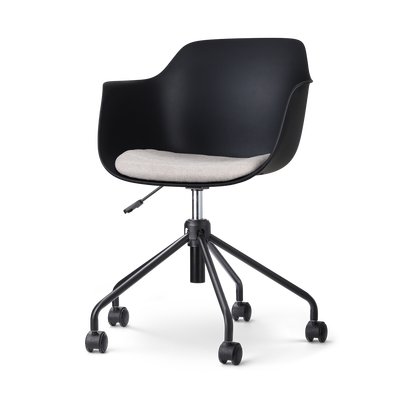 Bureaustoel Nout-Liz zwart - met armleuningen (incl. zitkussen)