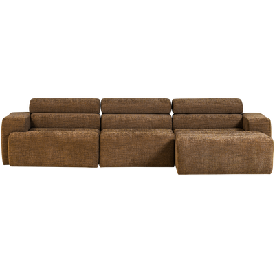Novi chaise longue bank rechts donkerbruin melange