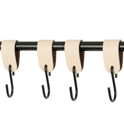 Leren S-haak hangers (set van 4)