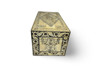 Kist bone inlay wit/zwart