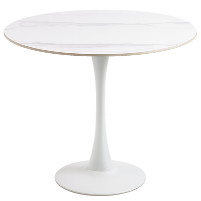 Marly ronde eettafel keramiek wit - Ø90x75 cm
