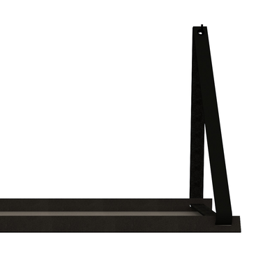 Stalen wandplank 70x20cm - incl. leren plankdragers