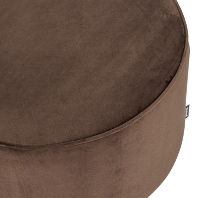 Sara poef laag 36xo60 cm velvet donkerbruin [fsc]
