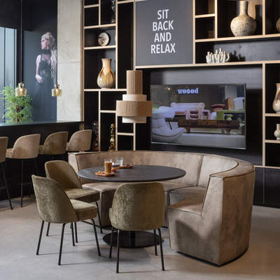 Vogue eetkamerstoel structure velvet brass