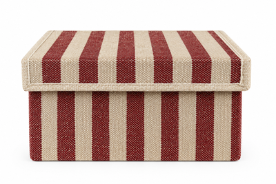 Opbergdoos Auri stripe burgundy