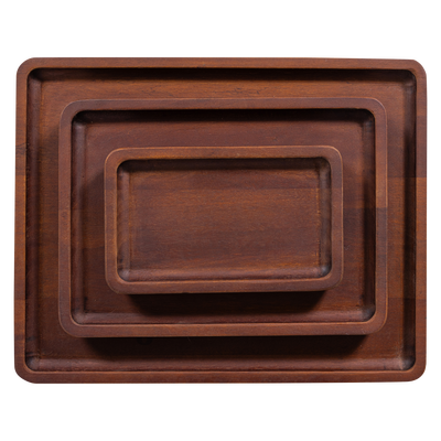 Trayla dienblad mangohout bruin - set van 3