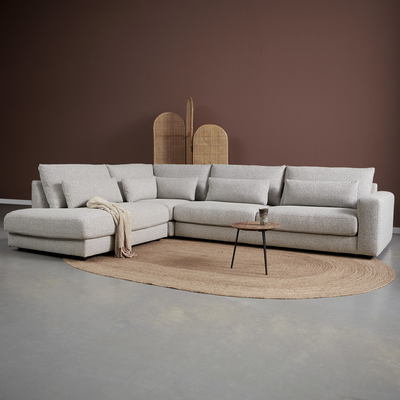 Hoekbank Lusaro Lichtgrijs Ottoman