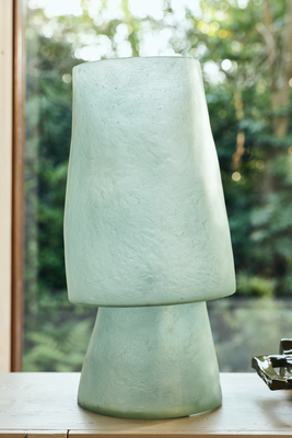 HKliving Tafellamp glassfiber petrol blue