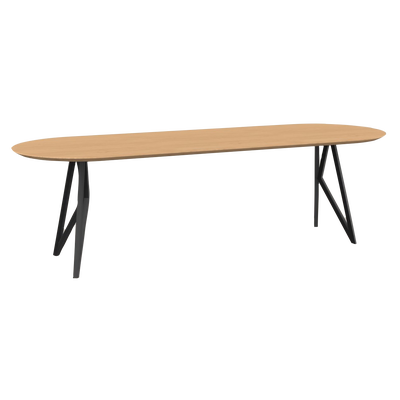 Studio HENK tafel Butterfly Plat ovaal - zwart frame, hardwax light 3041
