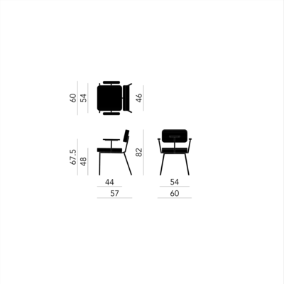 Studio HENK eetkamerstoel Ode Chair met armleuning - Smart Collectie