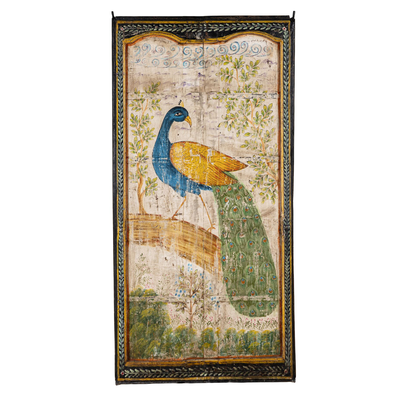 Chandrea - Handbeschilderd Teak Wandpaneel 171x88cm