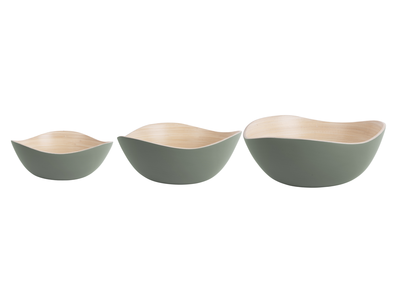 Set van 3 serveerschalen Puro Organic - Bamboe