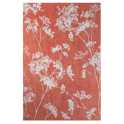 Parsley rood bloementapijt met elegant wit bloempatroon