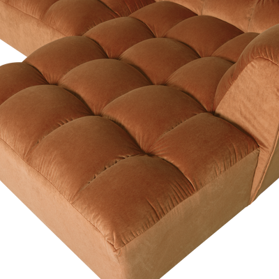 Allure chaise longue rechts geweven stof naturel melange