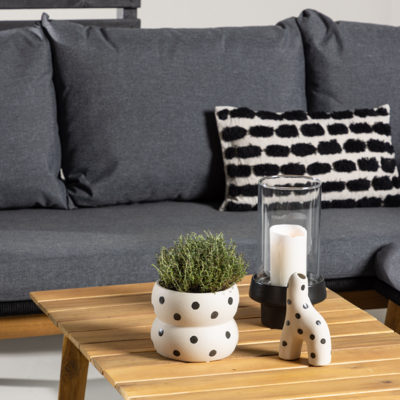Tuin loungeset grijs Pam - met zitkussens