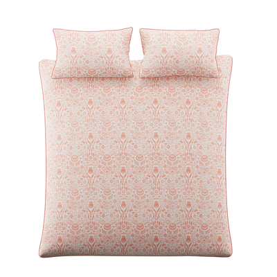 Dekbedovertrek Ashstead damask natural coral 