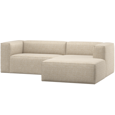 Bean chaise longue bank rechts chenille velvet taupe