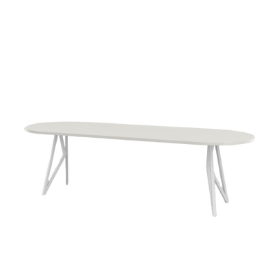 Studio HENK tafel Butterfly Plat ovaal - wit frame, HPL Fenix bianco kos